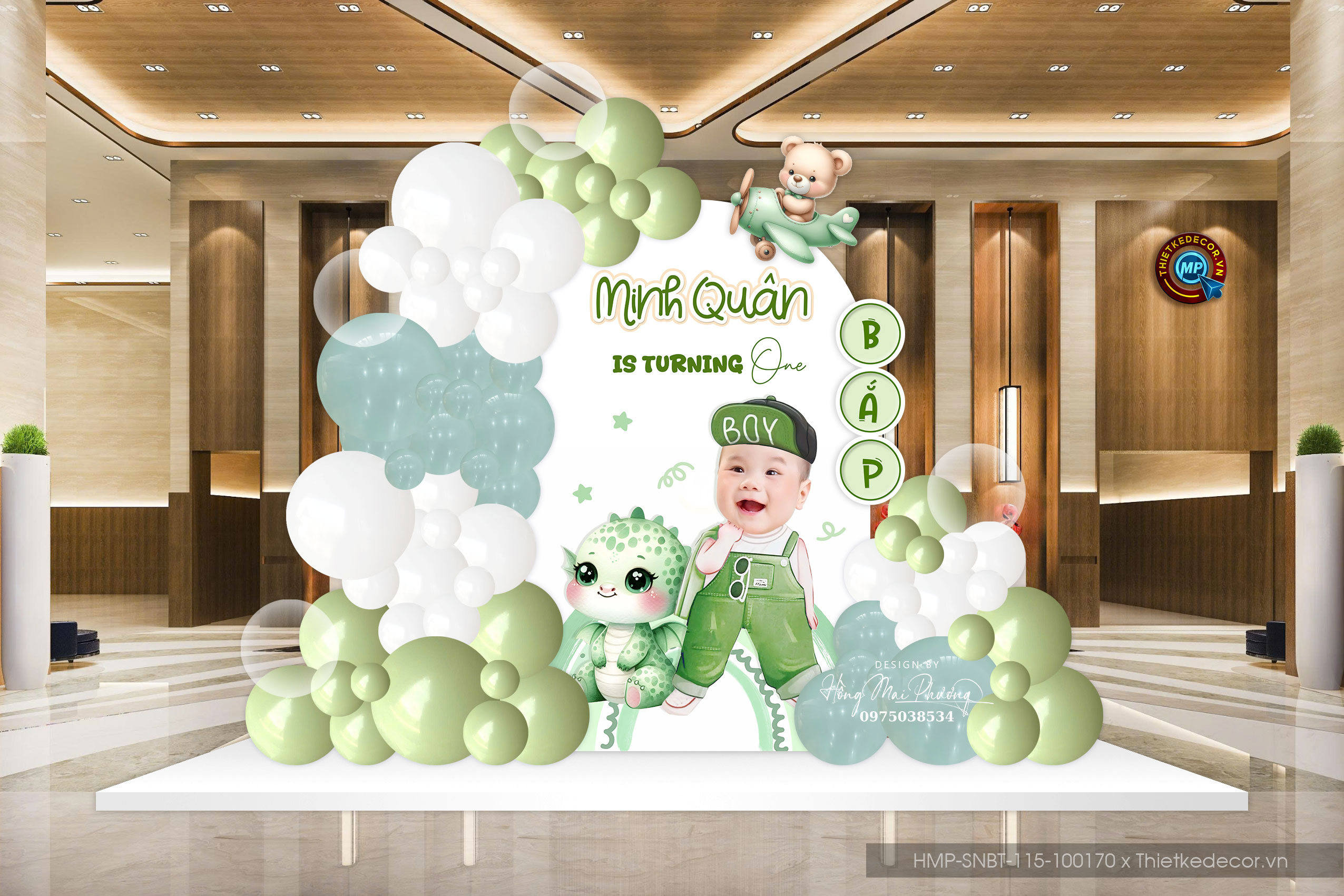 File thiết kế trang trí decor sinh nhật- thôi nôi bé trai đáng yêu cute